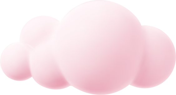 Pink 3D Cloud Illustration
