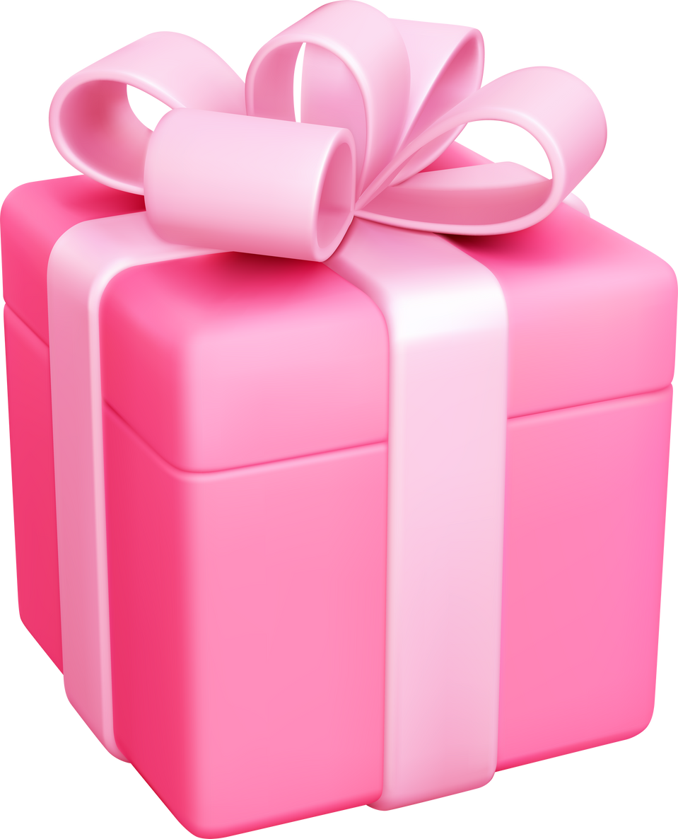 3d Gift Box Pink