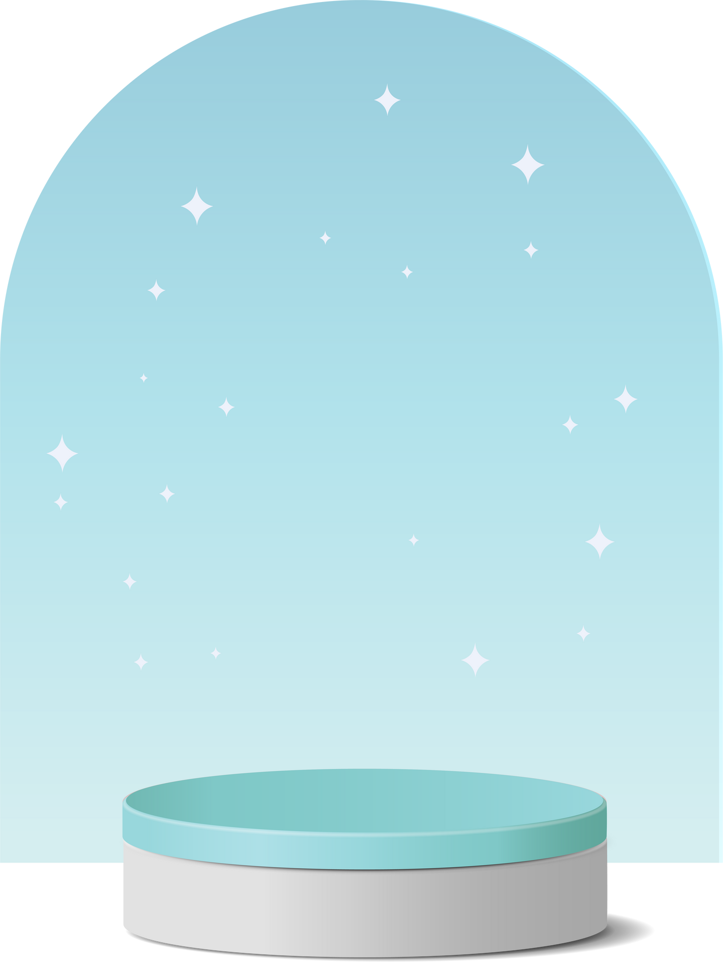 Blue podium for mock up product display.